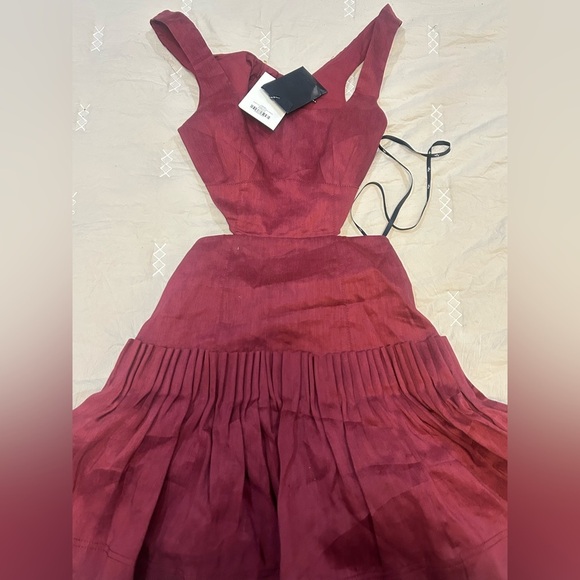 Aje audette pleated Red mini dress Womens size 2 - Picture 13 of 15